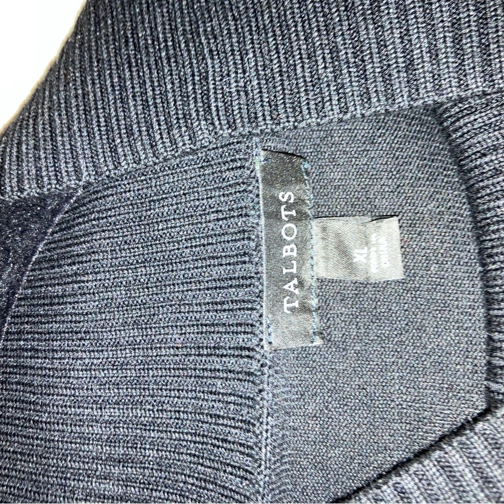 Talbots Black Pullover With Metallic Accents - image 2